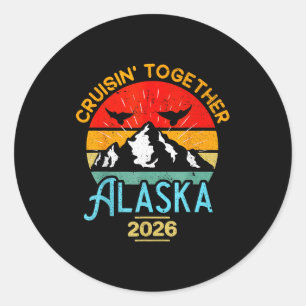 Passende Familie Freunde Gruppe Alaskan Runder Aufkleber