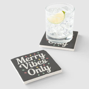Passende Familien-Weihnachts- Merry Vibes Only Lic Steinuntersetzer