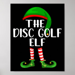 Passende Familiengruppe Der Disc-Golf-Elf Weihnach Poster