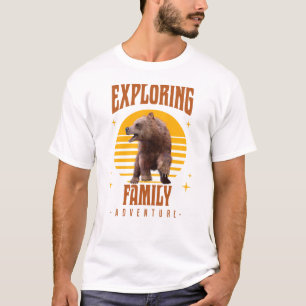 Passende Familienurlaub-Bären-Abenteuer-Style T-Shirt