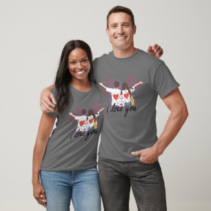 Passende Paart-Shirts – I Love You Design T-Shirt