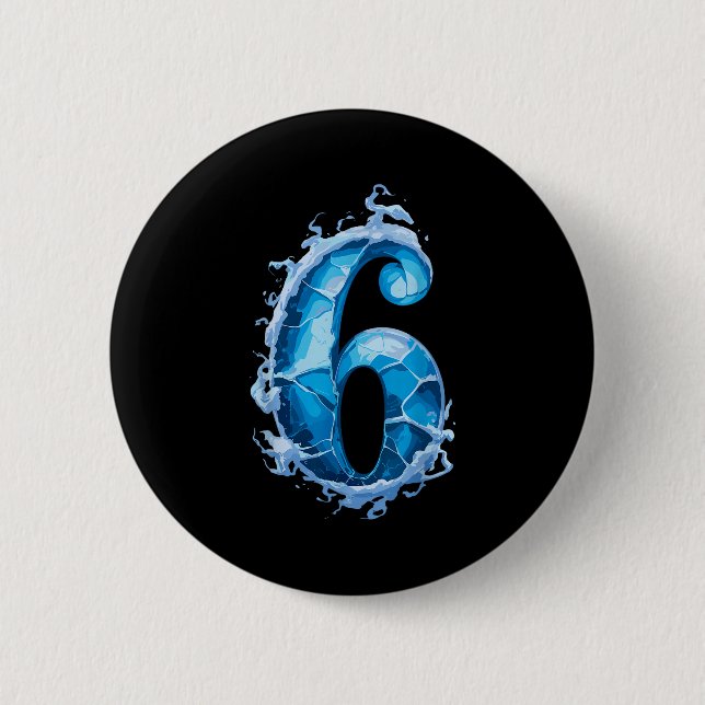 Passende Six Seven Flammendes Eis Lustiges Meme 67 Button (Vorderseite)