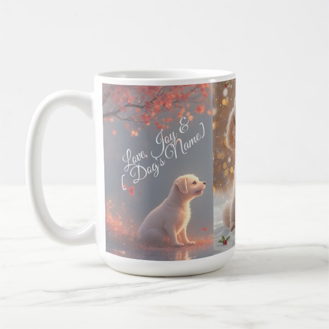 Passender Becher – „Caniche Christmas Magic“ Kaffeetasse (Links)