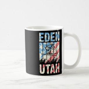 Passender Retro-Stil Bergskifahren Eden Utah Tri Kaffeetasse