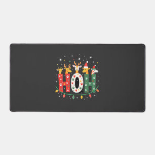 Passender Weihnachts-Santa-Hut Ho Ho Ho Giraffe An Schreibtischunterlage