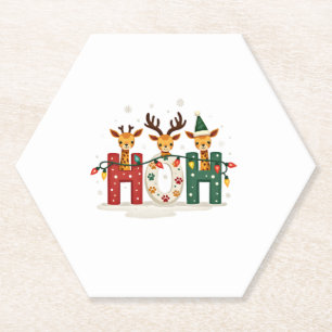Passender Weihnachtsmann-Hut Ho Ho Ho Giraffe Anim Untersetzer