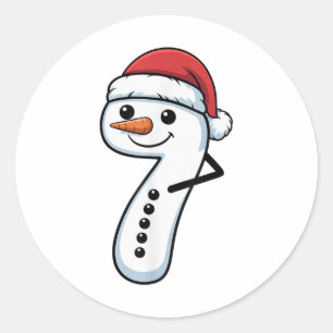 Passendes 67 Schneemann-Paar Weihnachts-Meme - Zah Runder Aufkleber