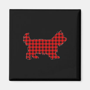 Passendes Büffelkariert Yorkshire Terrier Weihnach Magnet
