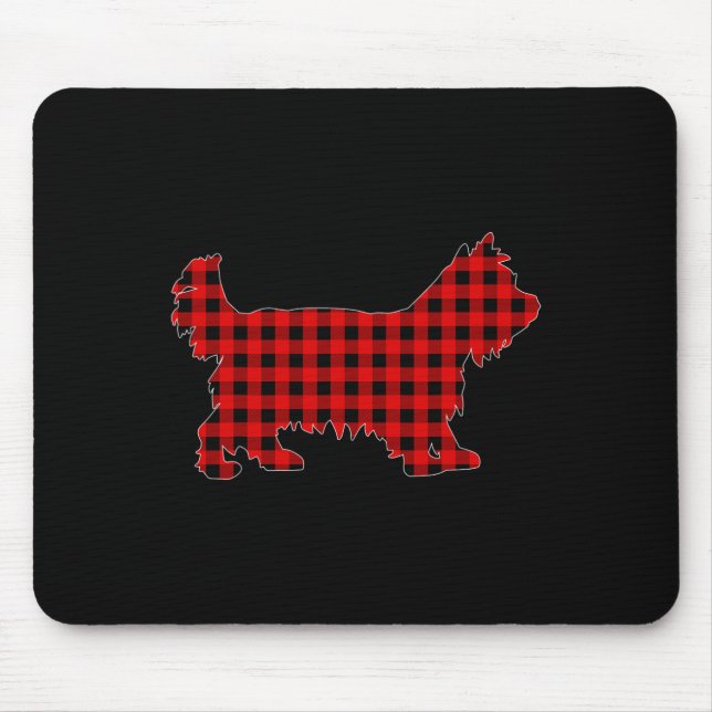 Passendes Büffelkariert Yorkshire Terrier Weihnach Mousepad (Vorne)