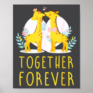 Passendes Paar Liebesdesign Giraffe Sprüche Des Poster