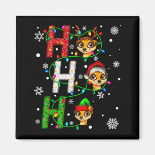 Passendes Weihnachten Santa Hut Ho Ho Ho Erdmännch Magnet