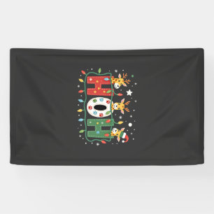 Passendes Weihnachten Santa Hut Ho Ho Ho Giraffe A Banner