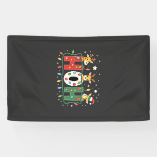 Passendes Weihnachten Santa Hut Ho Ho Ho Giraffe A Banner