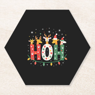 Passendes Weihnachts-Santa-Hut Ho Ho Ho Giraffe An Untersetzer