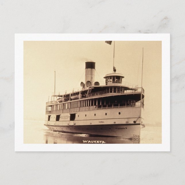 Passenger Steamer Wauketa Postkarte (Vorderseite)