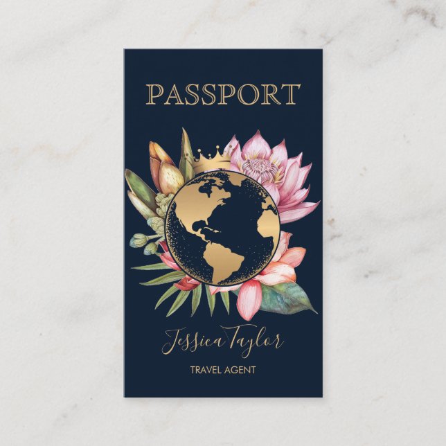 Passeport Agence de Voyage Carte Mondiale Passe D' (Devant)