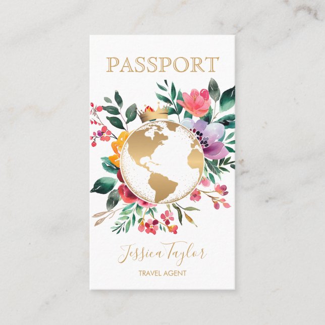 Passeport Agence de Voyage Carte Mondiale Passe D' (Devant)