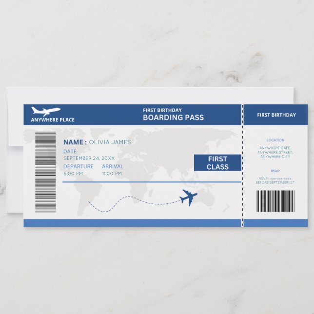 Passeport amusant, billet de carte d'embarquement  (Devant)