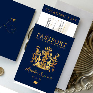 Passeport Destination Mariage Faux invitation en o
