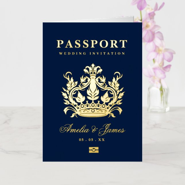 Passeport Destination Mariage vraie invitation Foi (Orchidée)