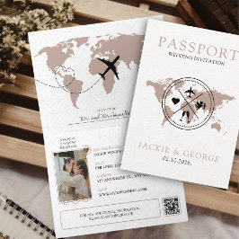 Passeport Destination unique Mariage Invitation