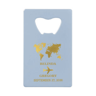 Passeport Mondial Mariage de Destination Bleu Or