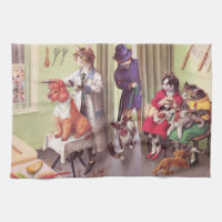 PASSERELLES : Bouledogue aux coiffeurs - serviette