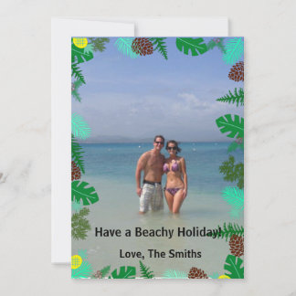 Passez des vacances à la plage ! | Carte de Noël t