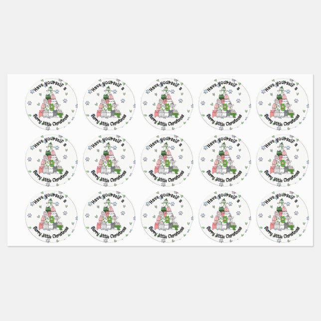 Passez un Noël tout mignon  Étiquettes (Feuille)