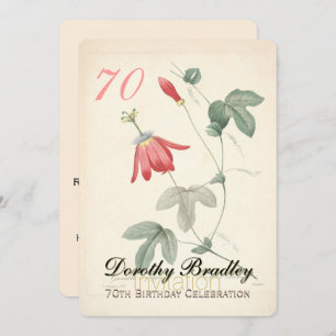 Passiflora botanique 70e anniversaire Invitation