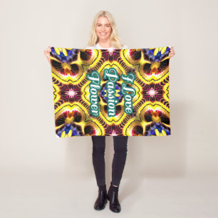 Passiflora Caerulea Pattern Fleecedecke