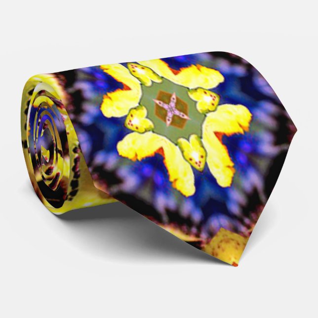 Passiflora Caerulea Pattern Krawatte (Gerollt)