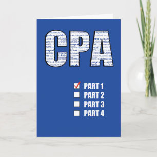 Passing 1 Part CPA Congratulations, CPA, Blue Karte