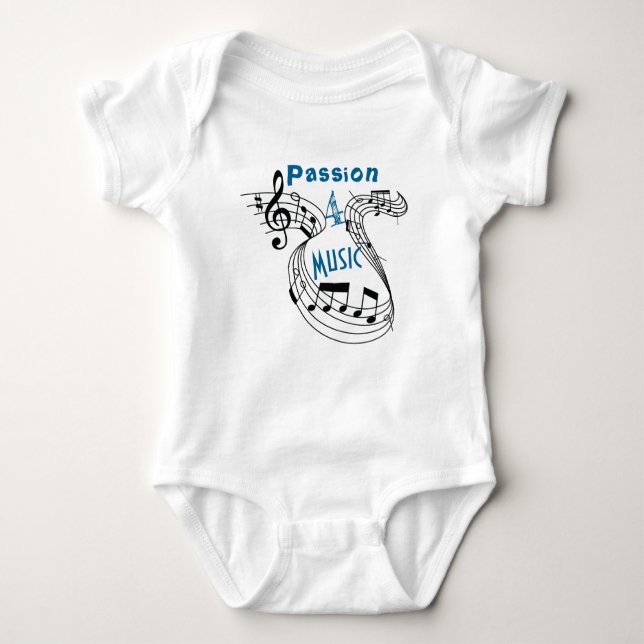 Passion 4 Musical Notes Baby Baby Strampler (Vorderseite)