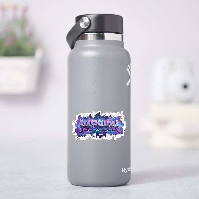 Passion Cyberpunk Typography – Vibrant Modern Word Aufkleber (HydroFlask)