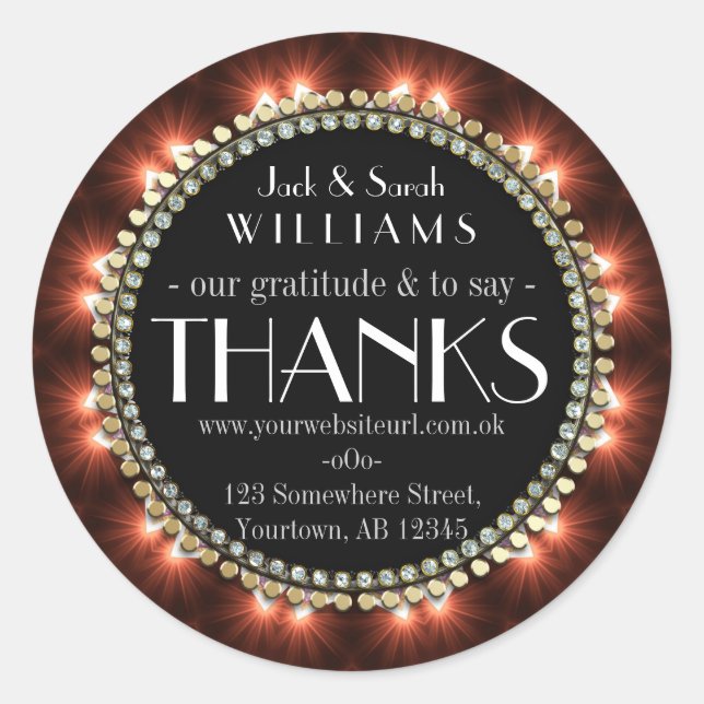 Passion Fire Chalkboard Danke Stickers (Vorderseite)