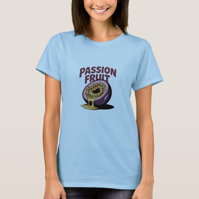 Passion Fruit Illustration - tropisches exotisches T-Shirt (Vorderseite)
