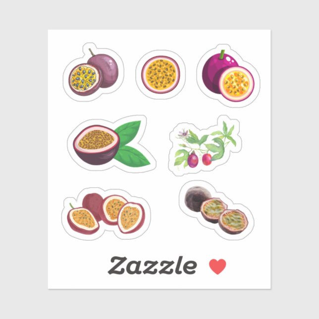 Passion Fruit Stickers Aufkleber (Blatt)