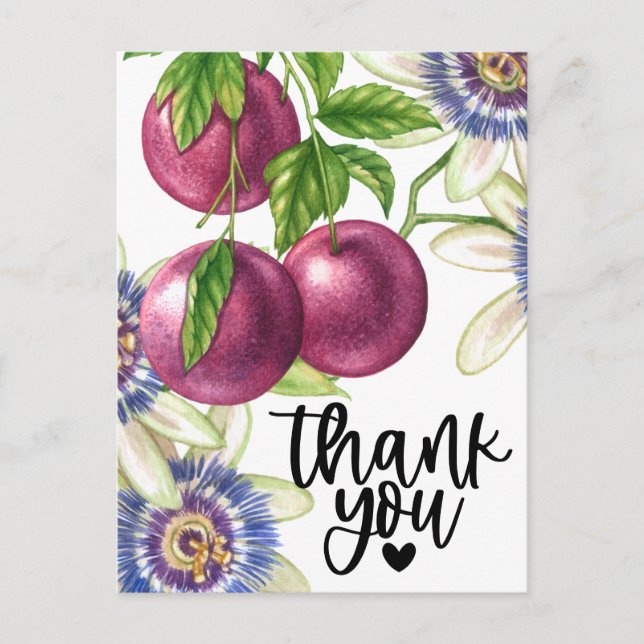 Passion Fruit Vielen Dank Postkarte (Vorderseite)