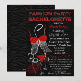 Passion Party Bachelorette, Lingerie Dusche einlad Einladung