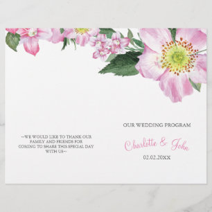 Passion Pink Watercolor Blume Hochzeitseinladung