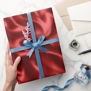 Passion Red Imitats Satin Wedding Geschenkpapier