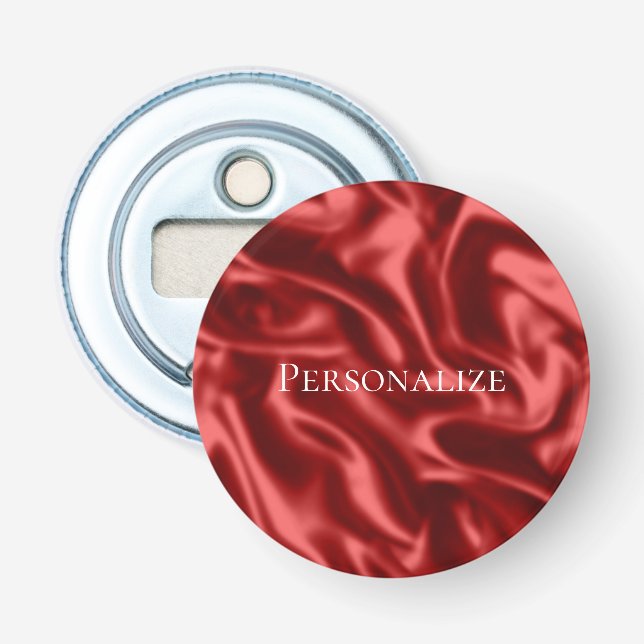 Passion Red Romantic Imitats Satin Flaschenöffner (Vorderseite)