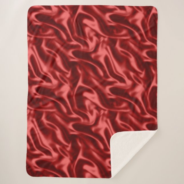 Passion Red Romantic Imitats Satin Sherpadecke (Vorderseite)