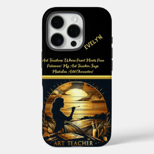 Passionate Art Teacher Inspiriere bei Sunset iPhone 16 Pro Hülle