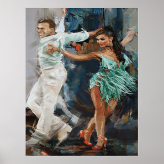Passionate Tango Embrace Poster