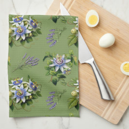 Passionflower Sage Green Floral Kitchen Geschirr H Geschirrtuch