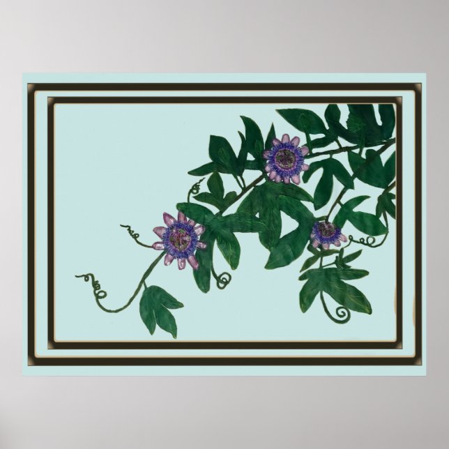 Passionflower Vine Print,  Poster (Semi-Gloss) (Vorne)