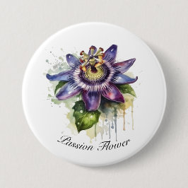 Passionierte Lila Passion-Blume Button
