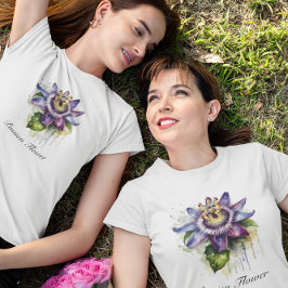 Passionierte Lila Passion-Blume T-Shirt